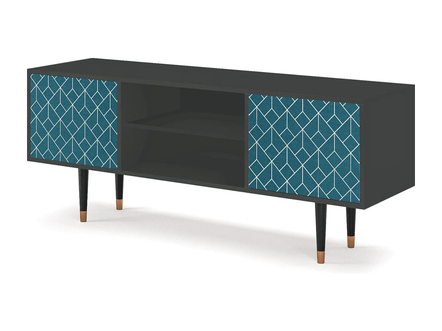 Mobile TV - 170х69х48 cm - T2 - Turquoise Geometry, Antracite