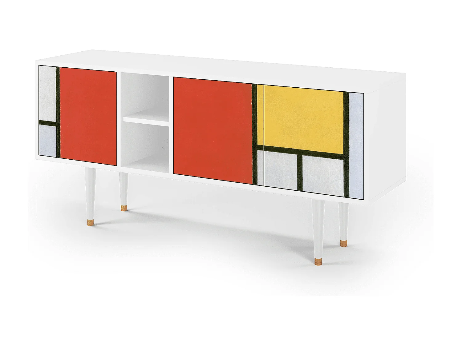 Mueble de TV - 150х69х41 cm - T5 - Composition, Blanco