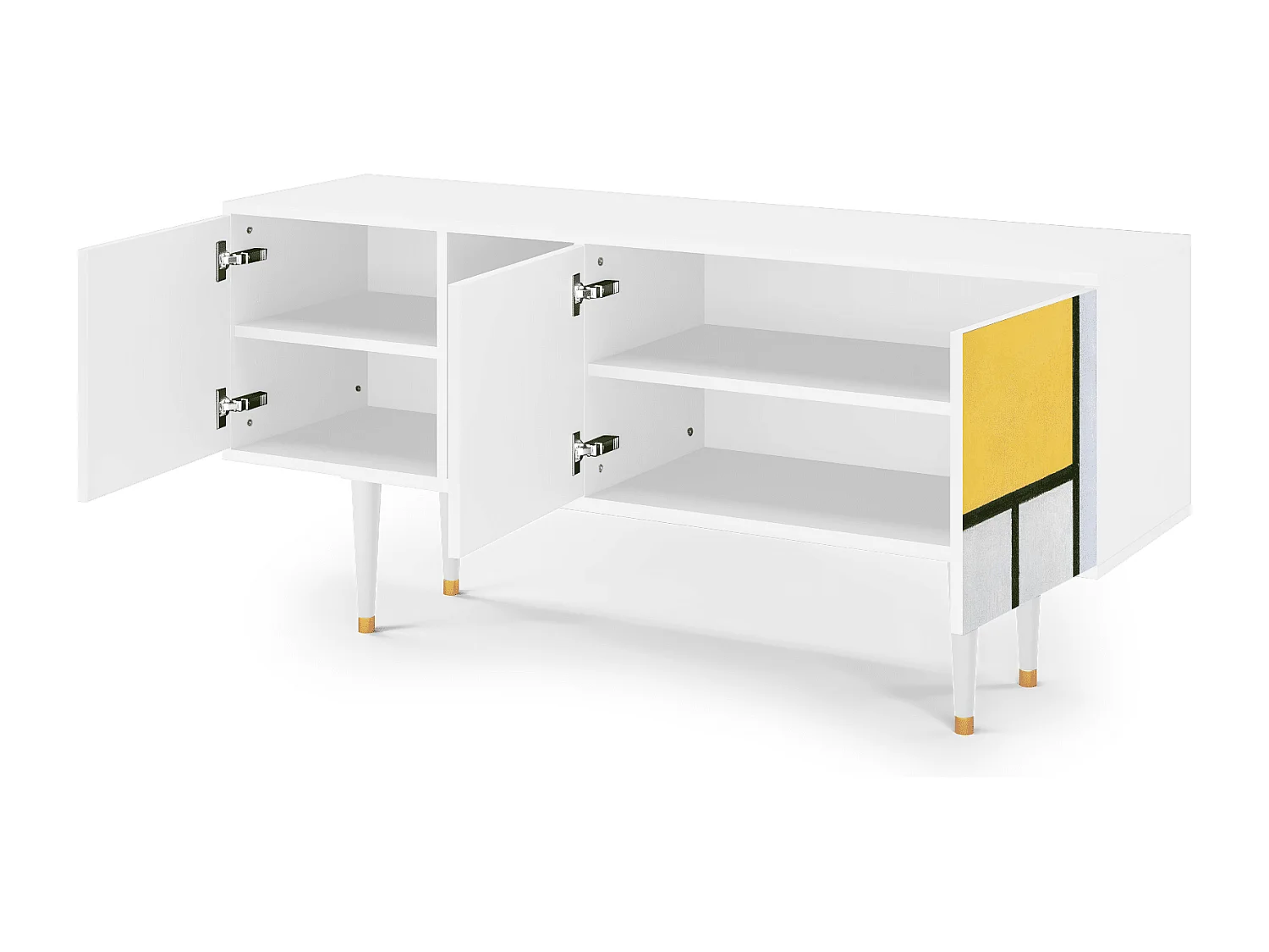 Mueble de TV - 150х69х41 cm - T5 - Composition, Blanco