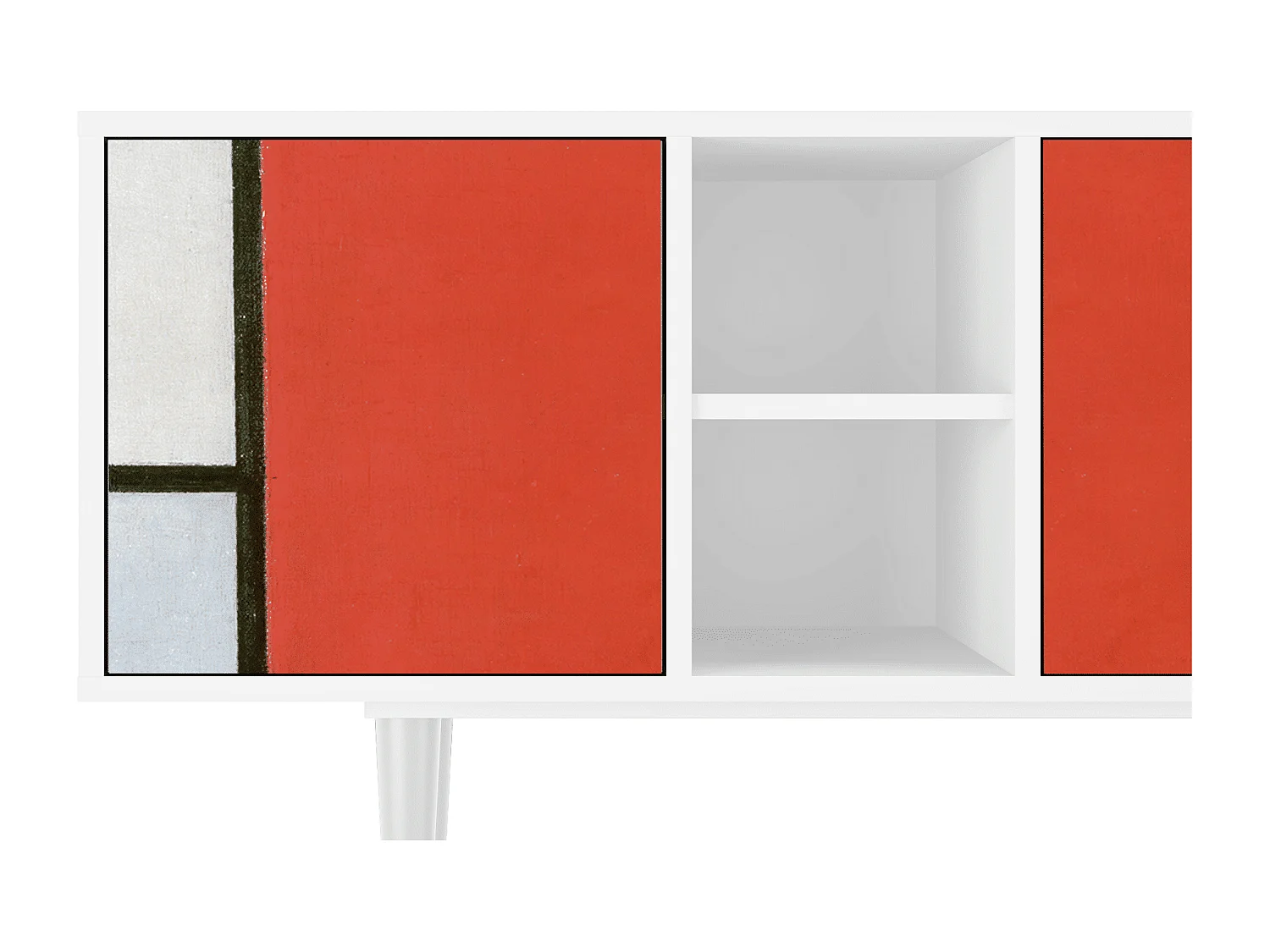 Meuble TV - 150х69х41 cm - T5 - Composition, Blanc