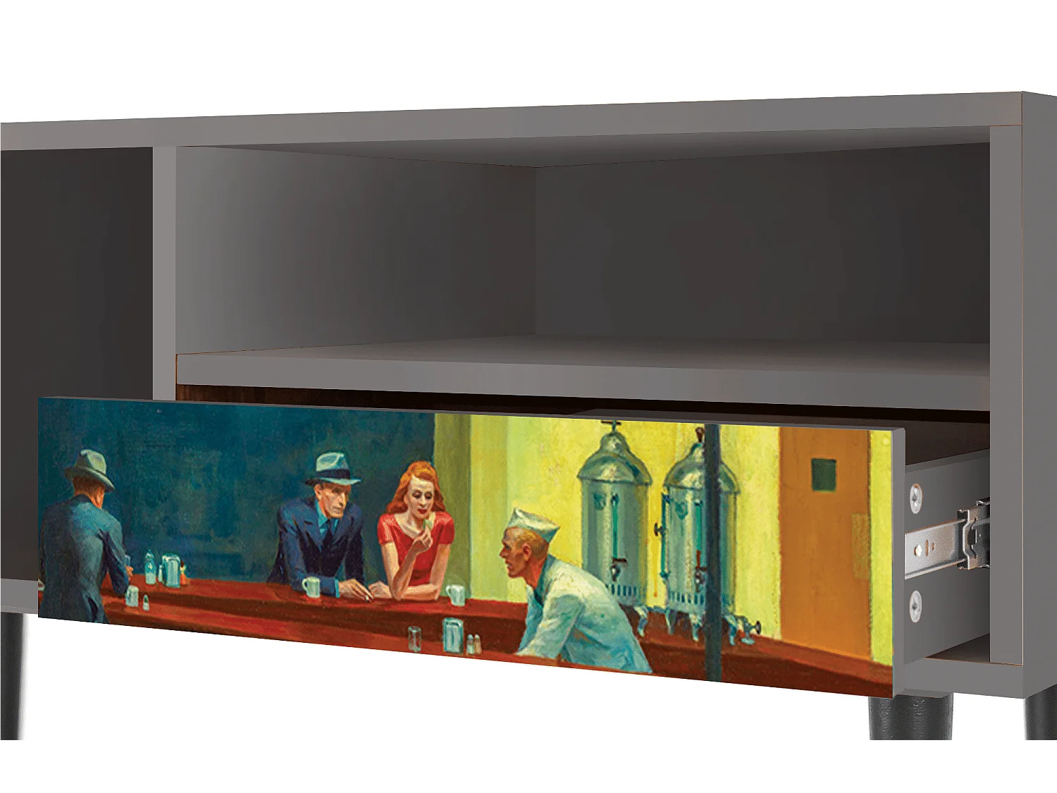 TV-Möbel - 115х59х48 cm - T3 - Nighthawks by Hopper, Grau