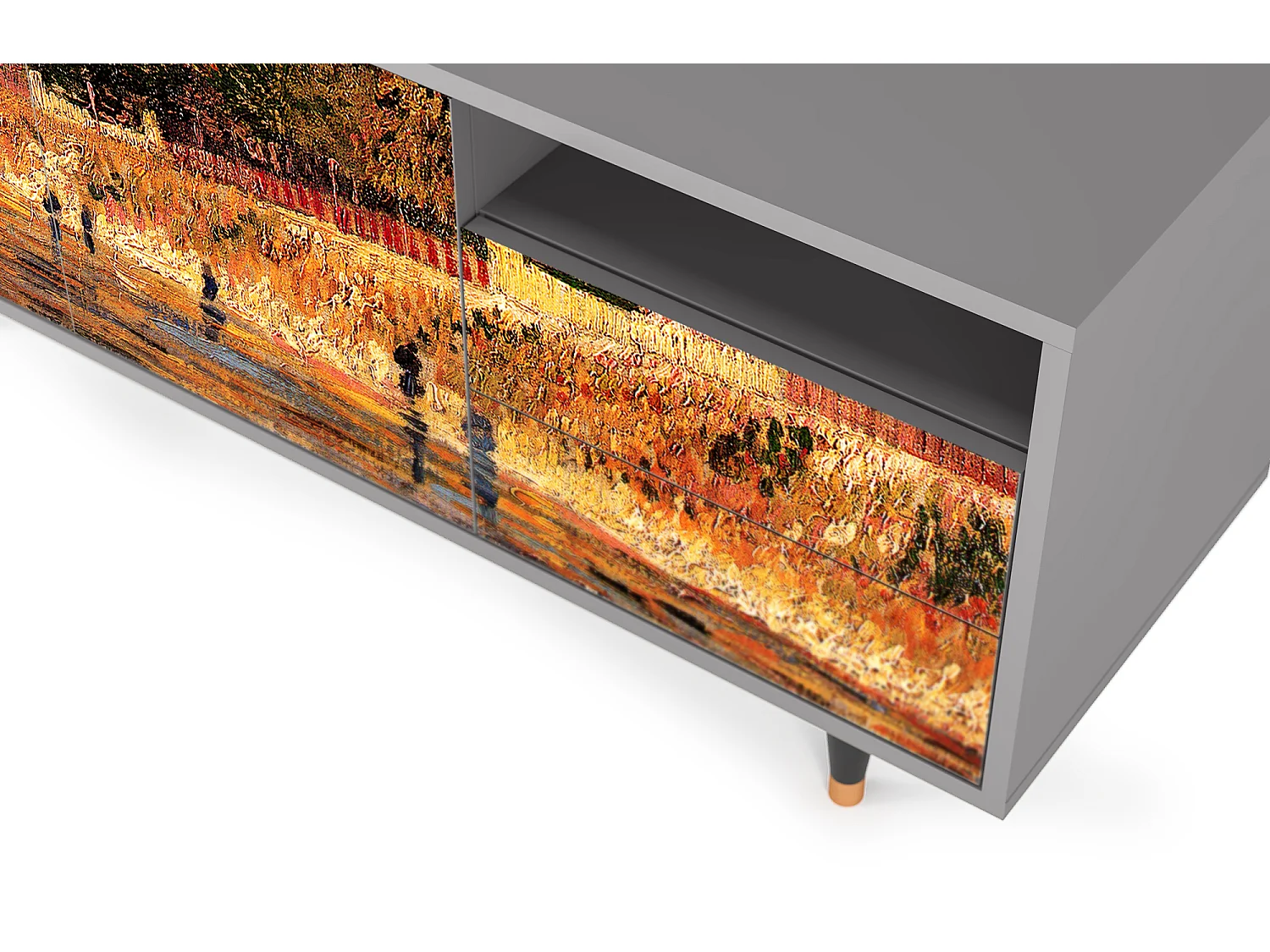 Szafka RTV - 125х56х41 cm - T7 - The Banks, Szary