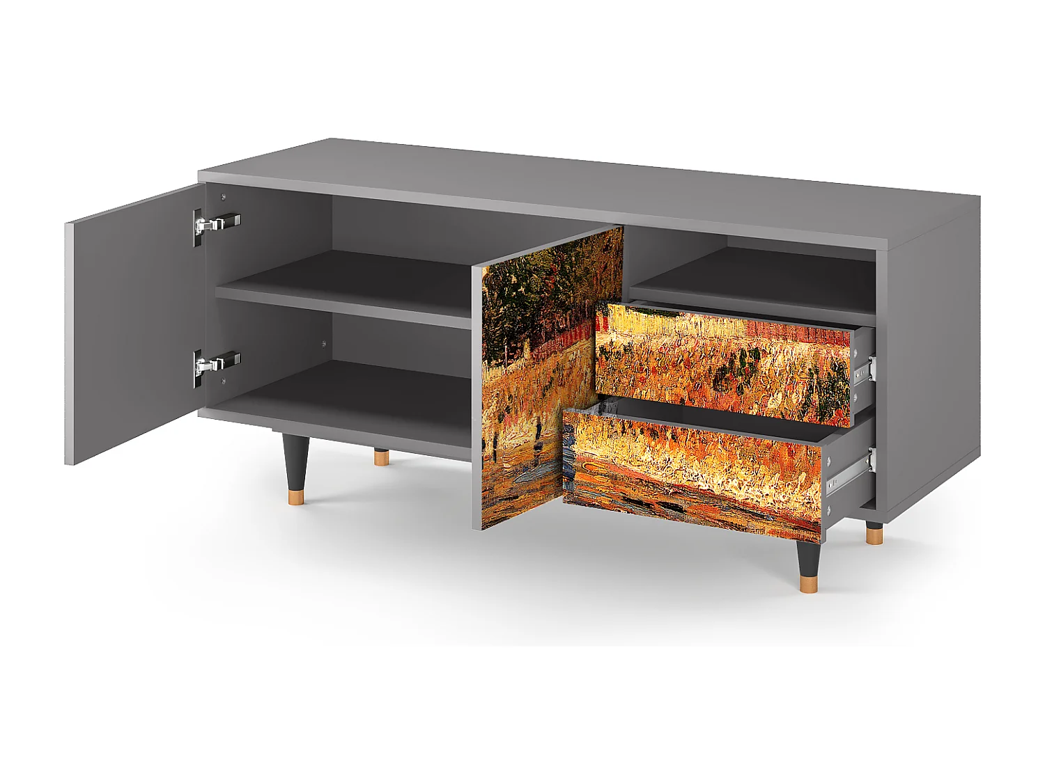 Mobile TV - 125х56х41 cm - T7 - The Banks, Grigio