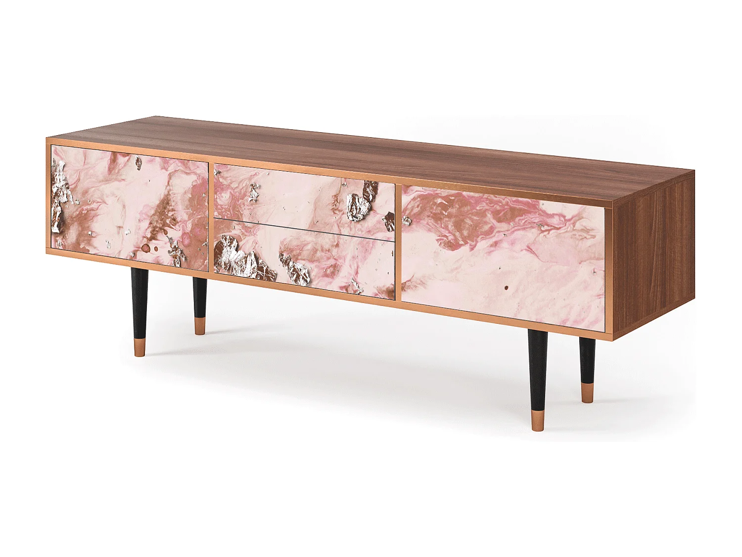 Mobile TV - 170х59х48 cm - T4 - Cotton Candy, Noce