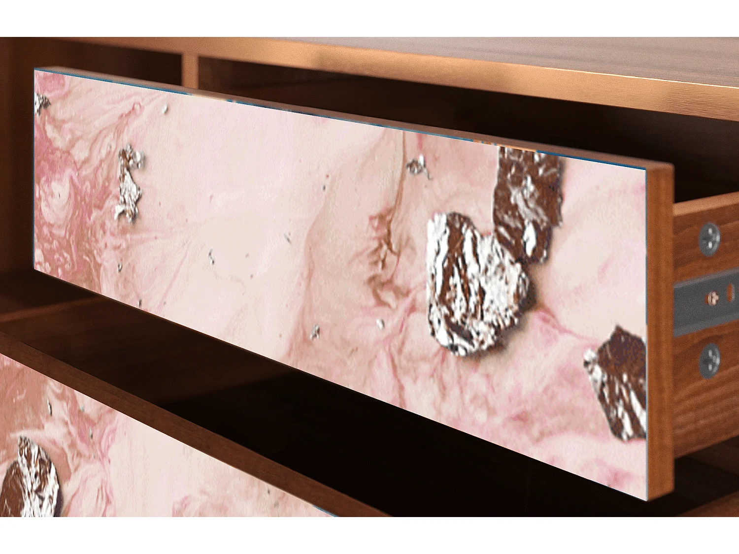 Mobile TV - 170х59х48 cm - T4 - Cotton Candy, Noce