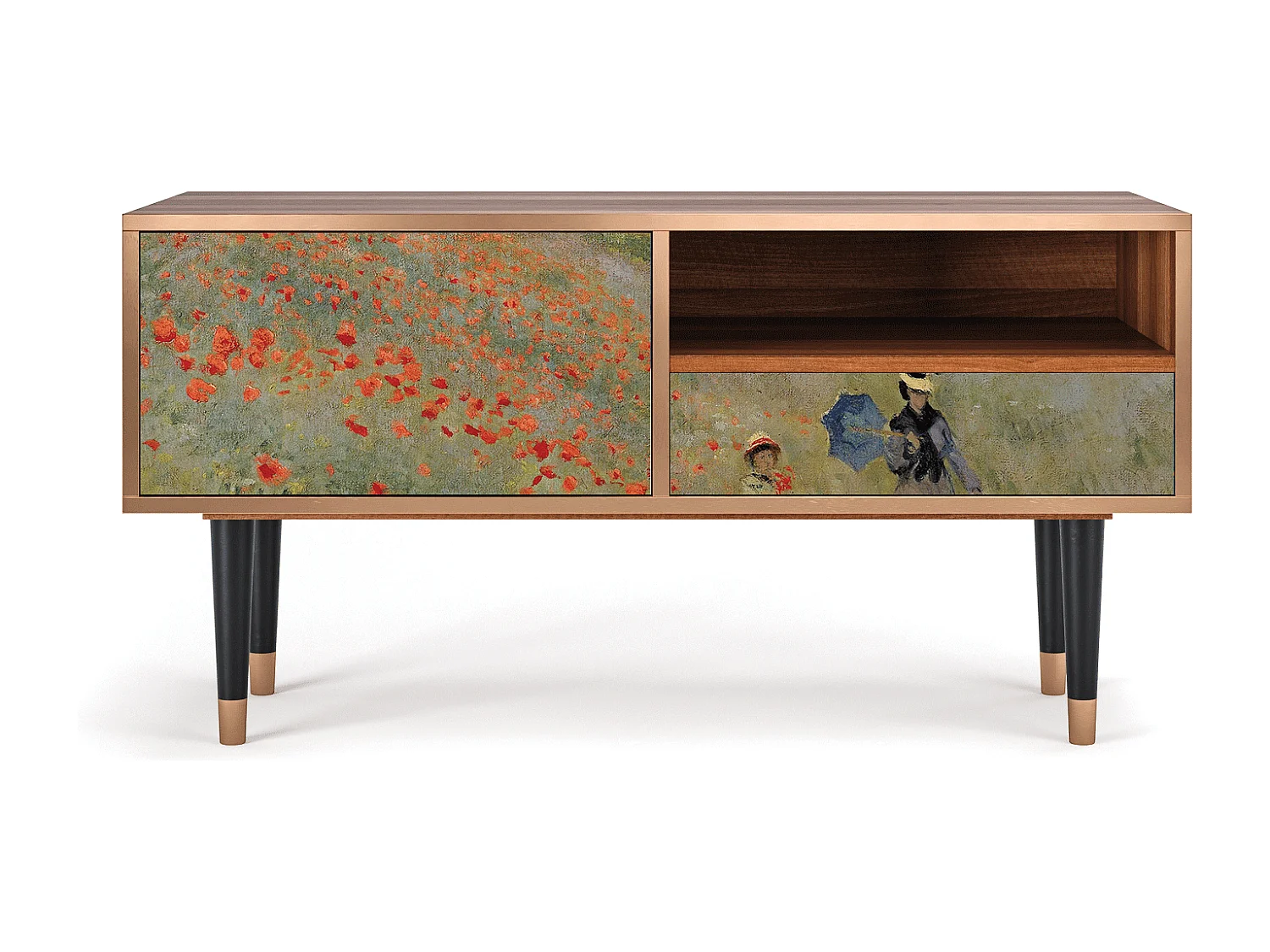 Mueble de TV - 115х59х48 cm - T3 - The Poppy Field   , Nogal