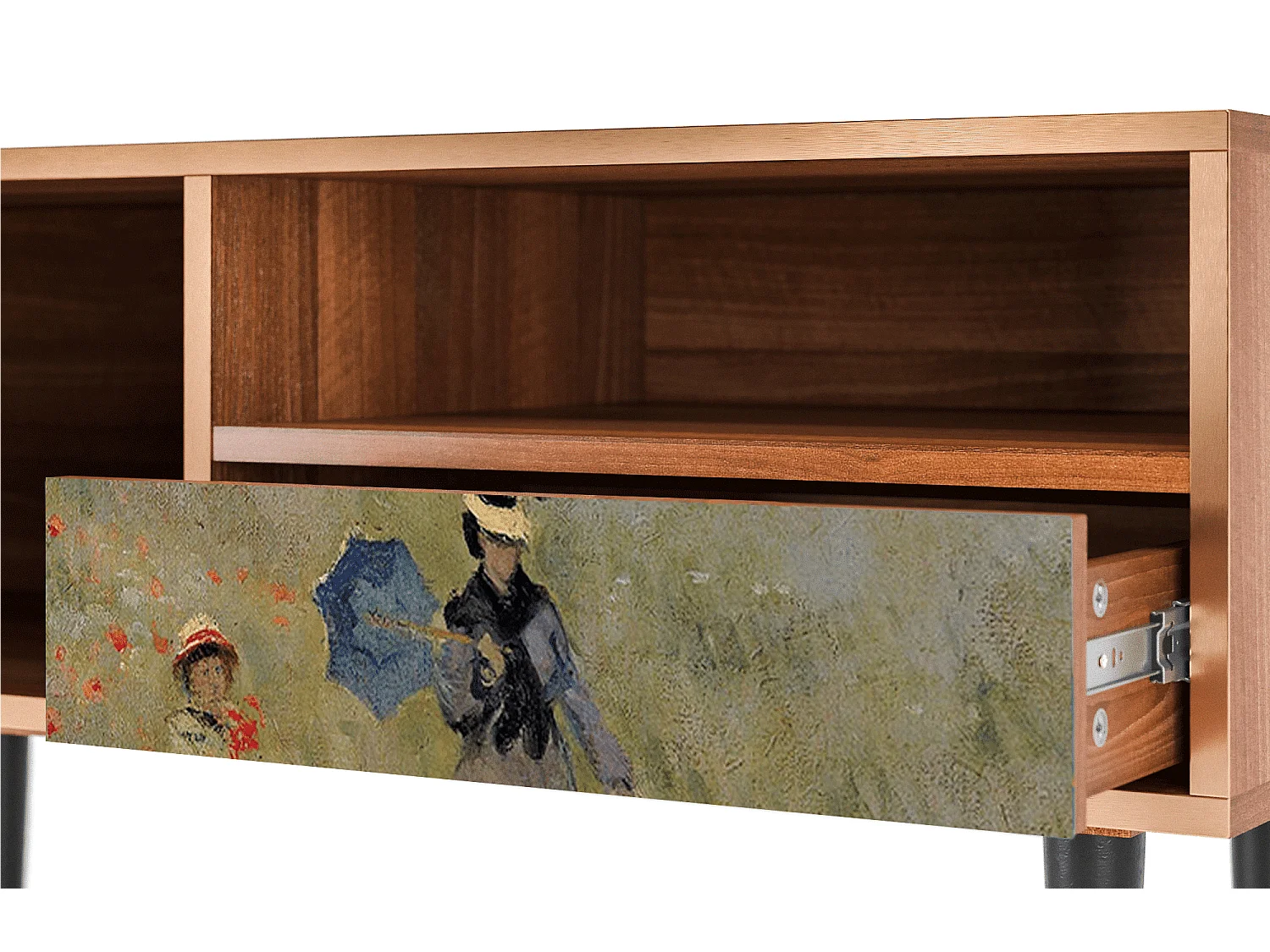 Mueble de TV - 115х59х48 cm - T3 - The Poppy Field   , Nogal
