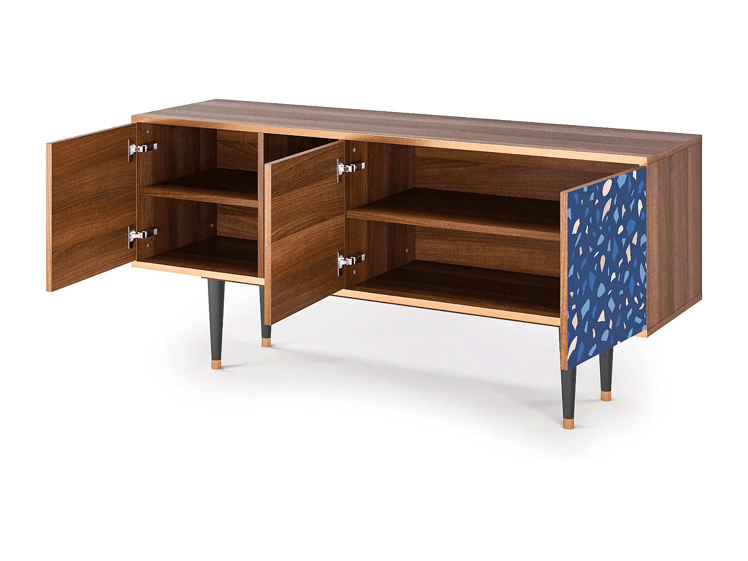 Mueble de TV - 150х69х41 cm - T5 - Soap Whirpool, Nogueira