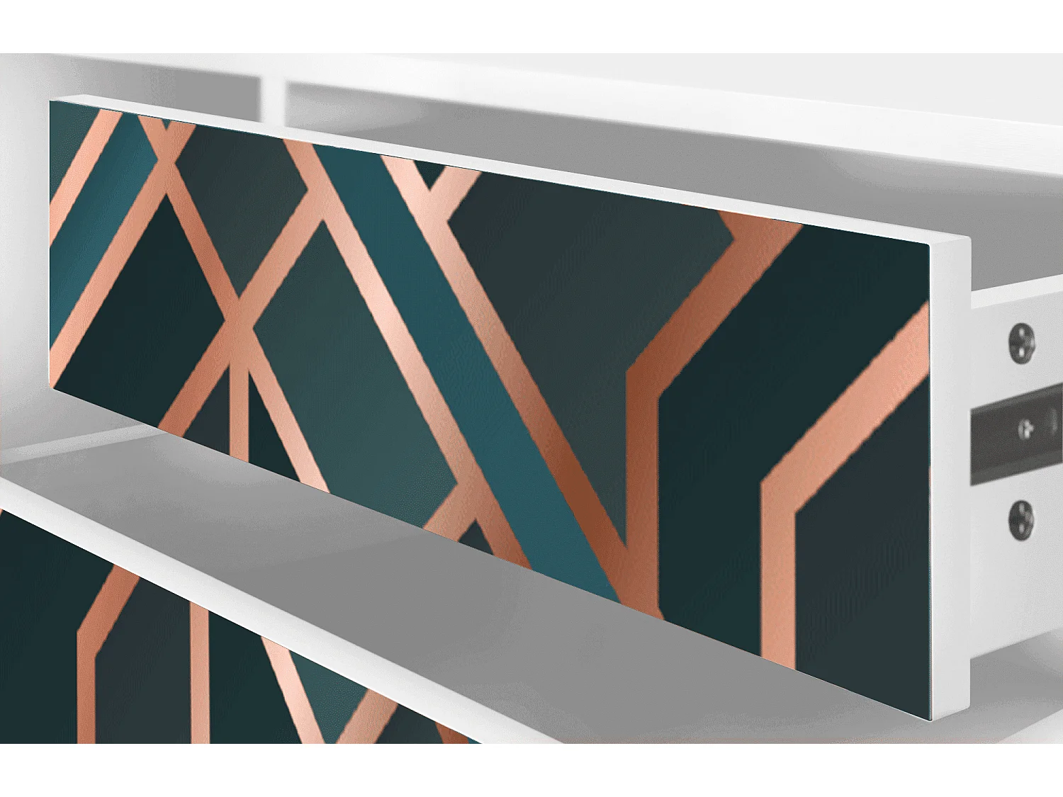 Szafka RTV - 170х59х48 cm - T4 - Bronze Crossroad, Biały