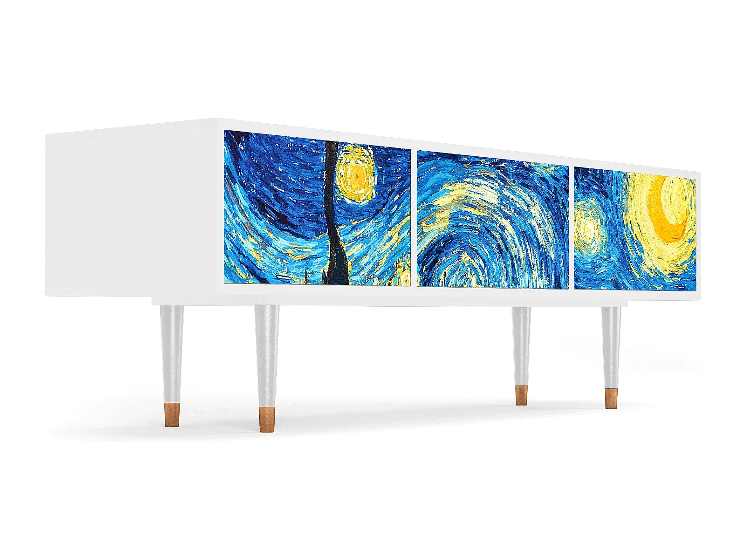 Mueble de TV - 170х59х48 cm - T4 - The Starry Night  , Blanco