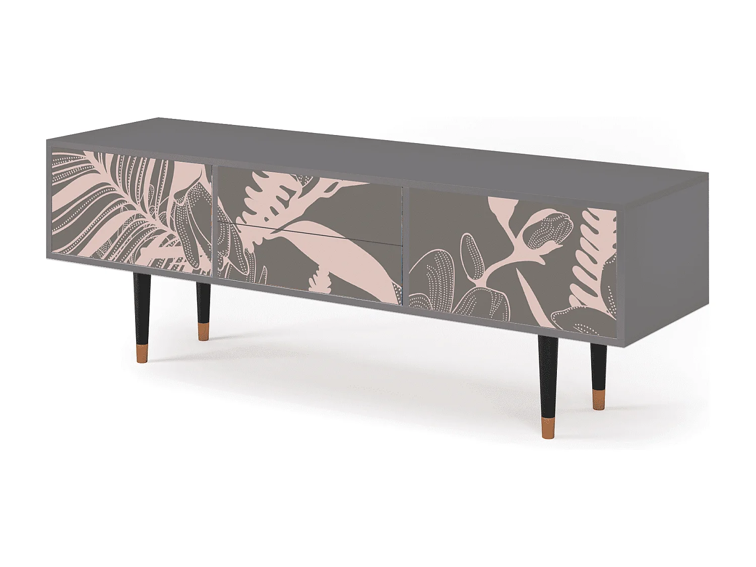 TV-Möbel - 170х59х48 cm - T4 - Issabelline Flower, Grau