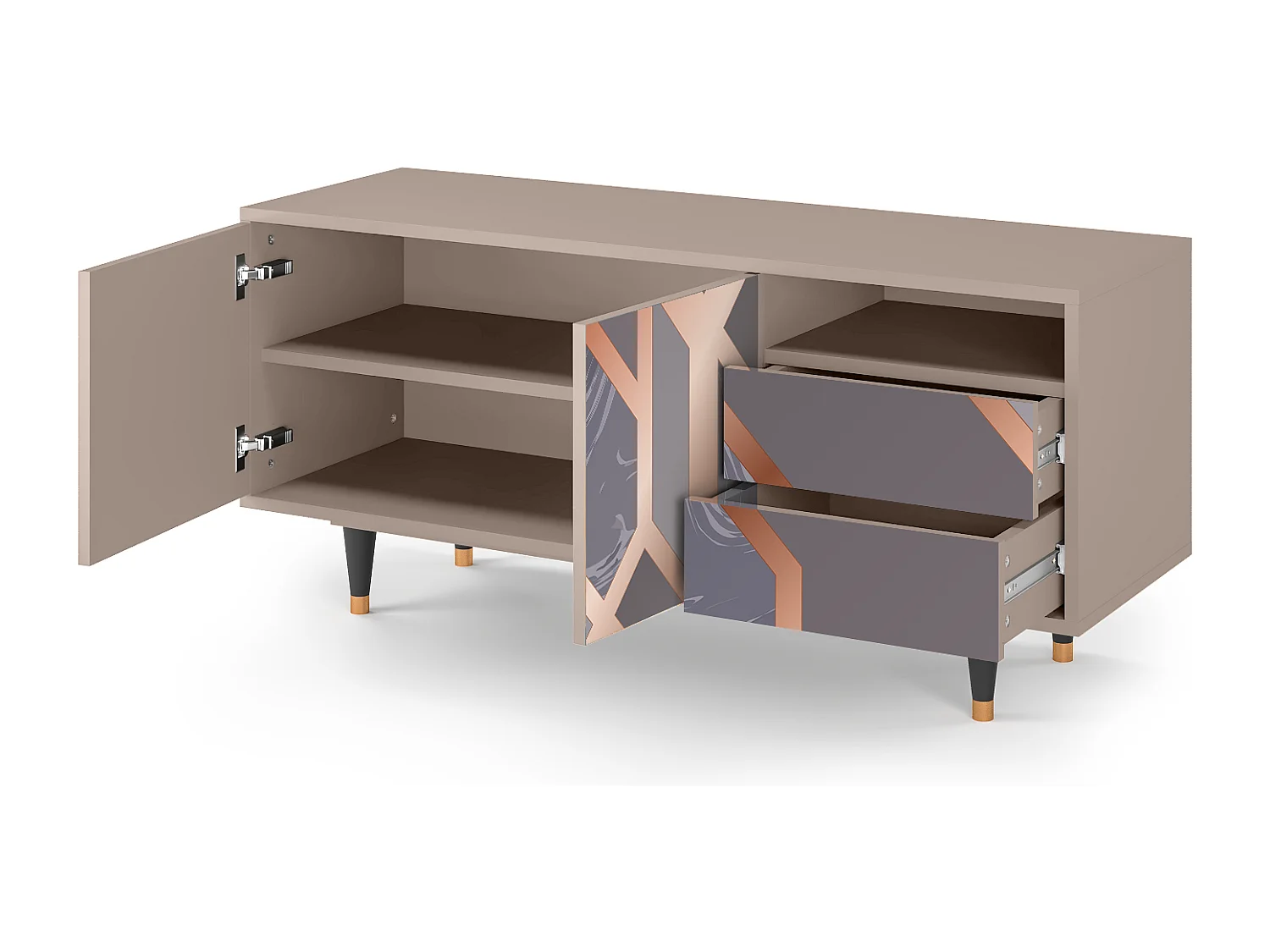 Mueble de TV - 125х56х41 cm - T7 - Taupe Anatomy, Latte