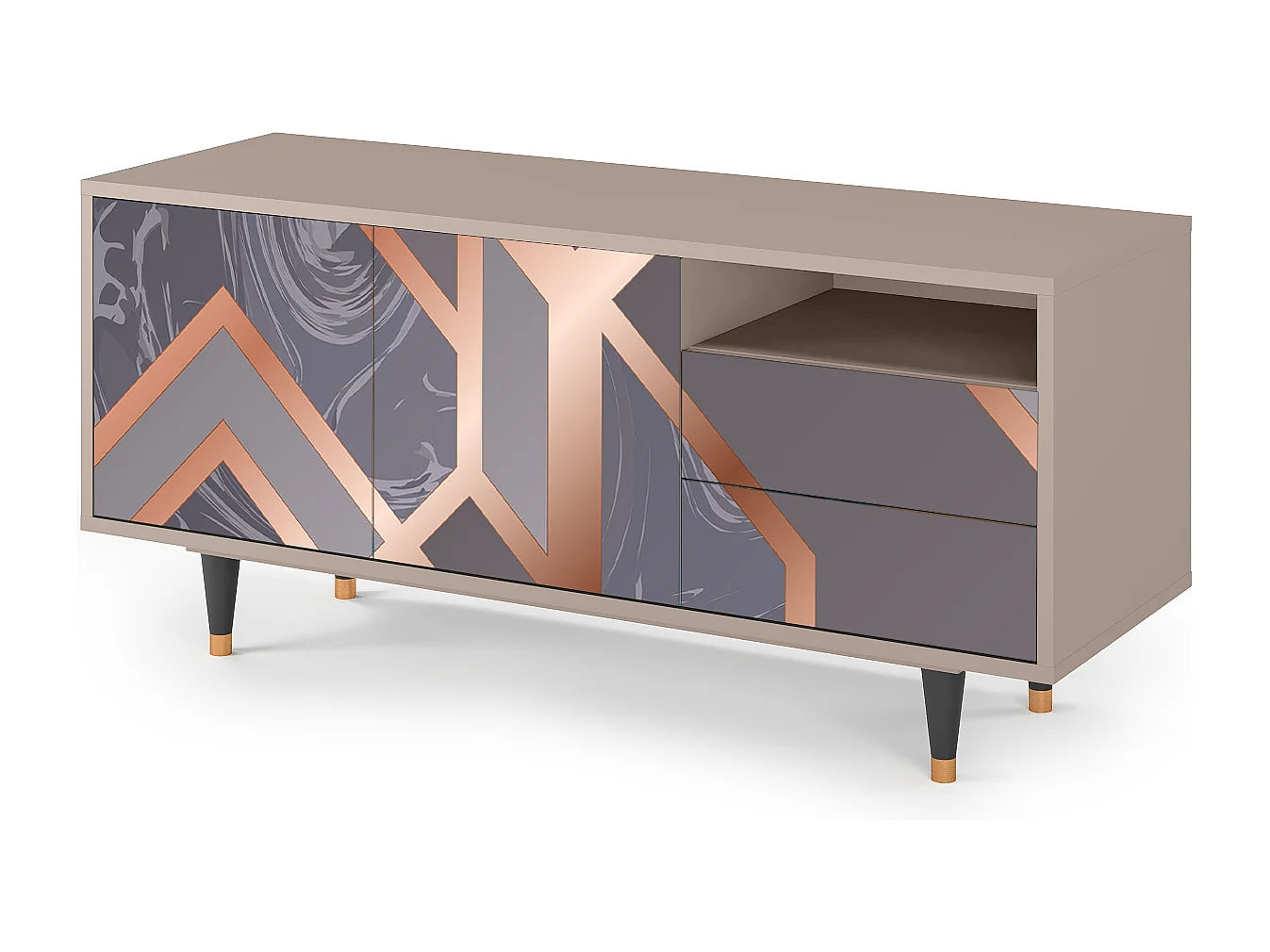 Meuble TV - 125х56х41 cm - T7 - Taupe Anatomy, Latte