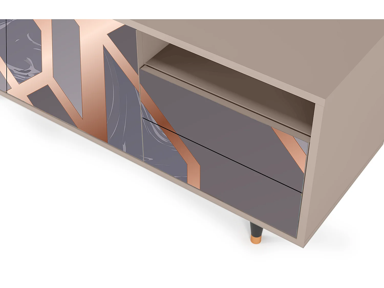 Meuble TV - 125х56х41 cm - T7 - Taupe Anatomy, Latte