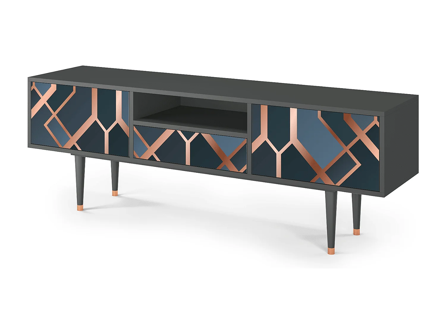 Mueble de TV - 170х59х41 cm - T6 - Ashy 1920', Antracite