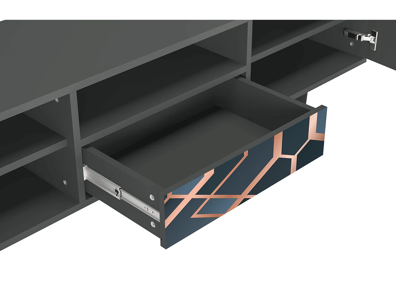 Mueble de TV - 170х59х41 cm - T6 - Ashy 1920', Antracite