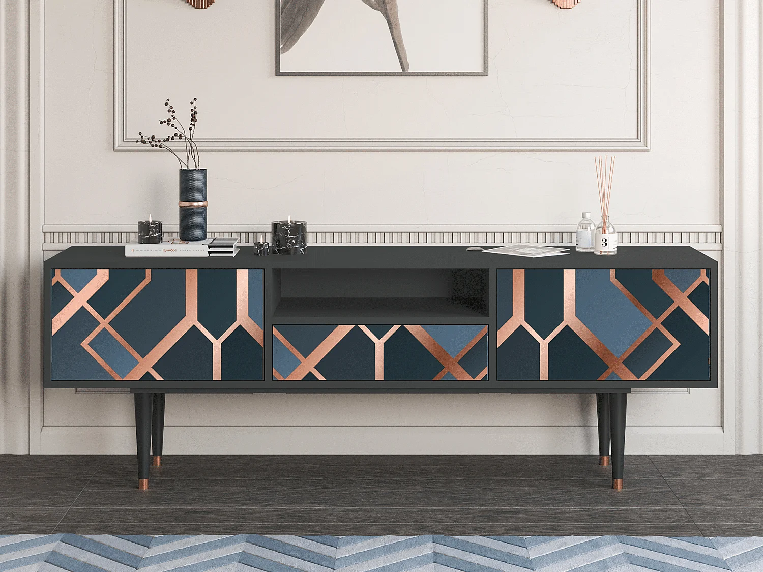 TV-Möbel - 170х59х41 cm - T6 - Ashy 1920', Anthrazit