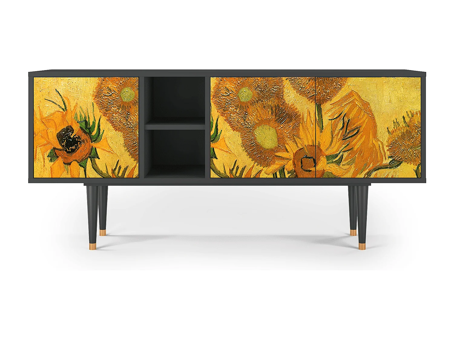 Meuble TV - 150х69х41 cm - T5 - Sunflowers, Anthracite