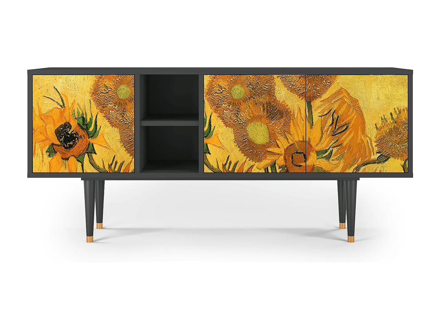 Meuble TV - 150х69х41 cm - T5 - Sunflowers, Anthracite