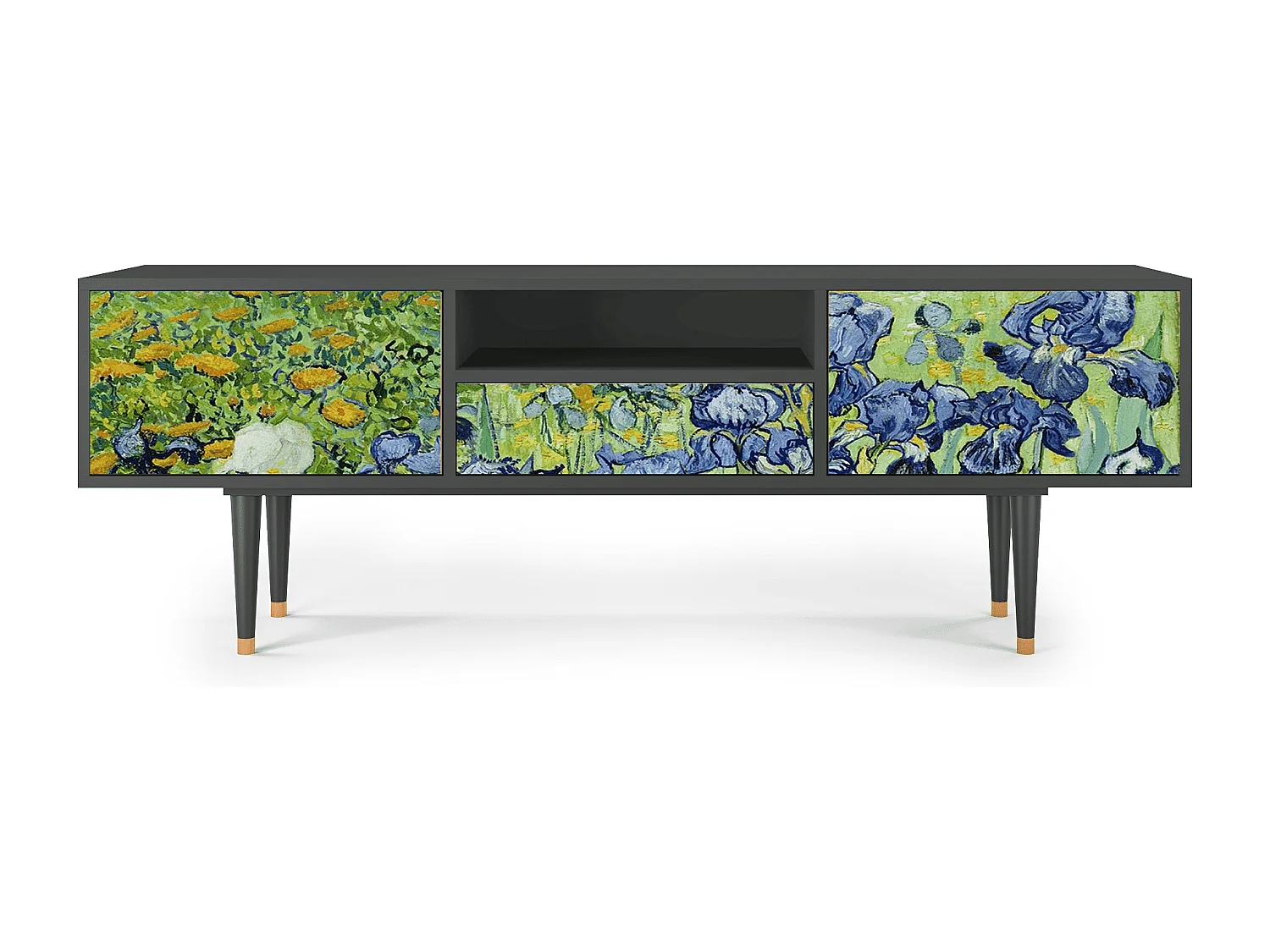 Mueble de TV - 170х59х41 cm - T6 - Irises , Antracita