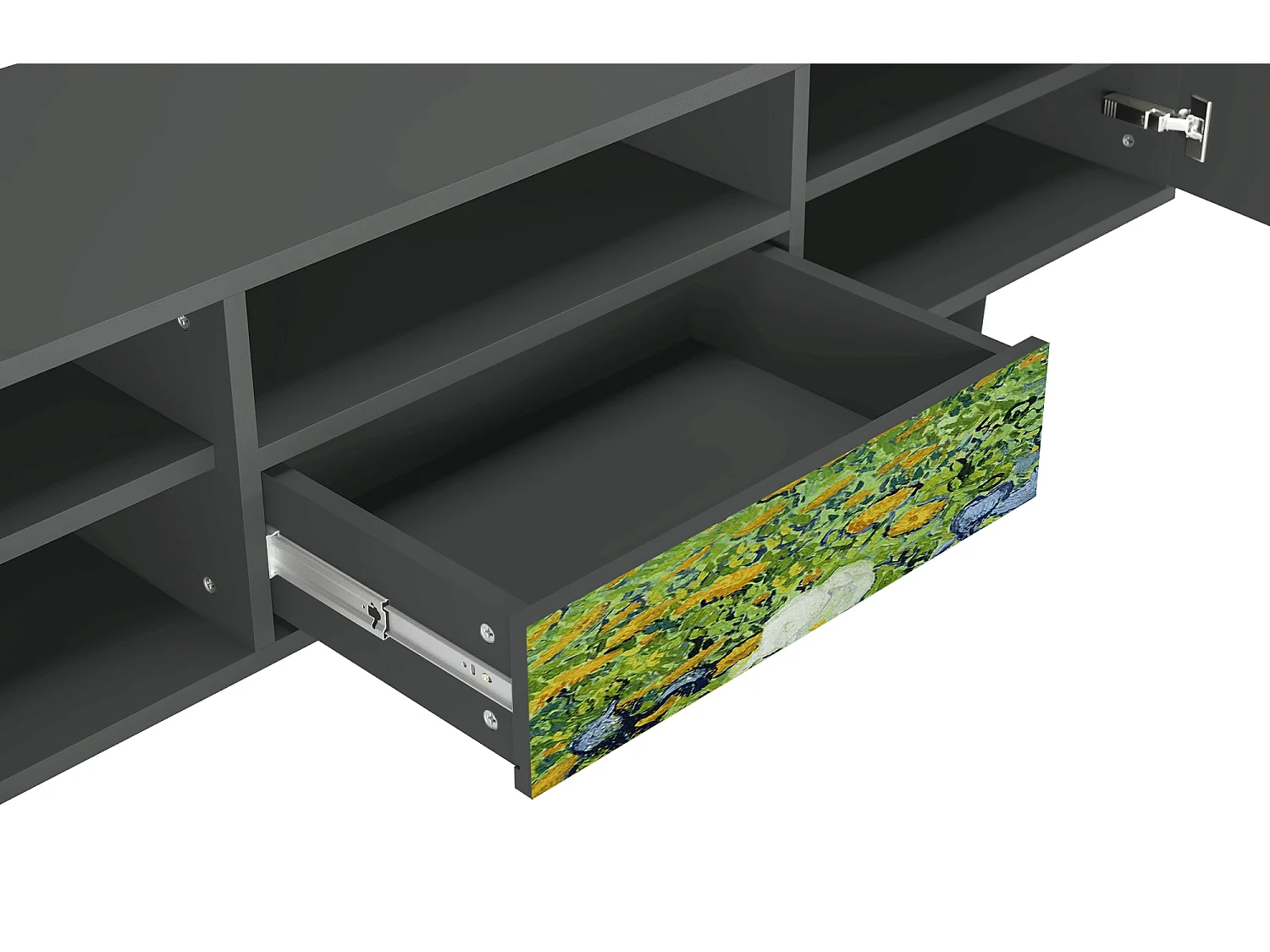 Mueble de TV - 170х59х41 cm - T6 - Irises , Antracita