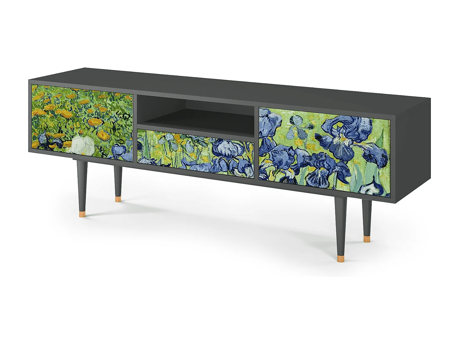Meuble TV - 170х59х41 cm - T6 - Irises , Anthracite