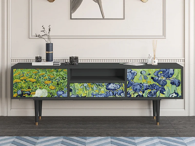 Meuble TV - 170х59х41 cm - T6 - Irises , Anthracite