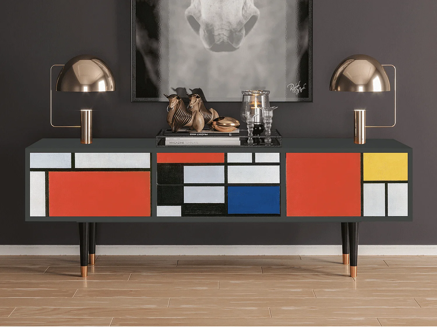 Meuble TV - 170х59х48 cm - T4 - Composition, Anthracite