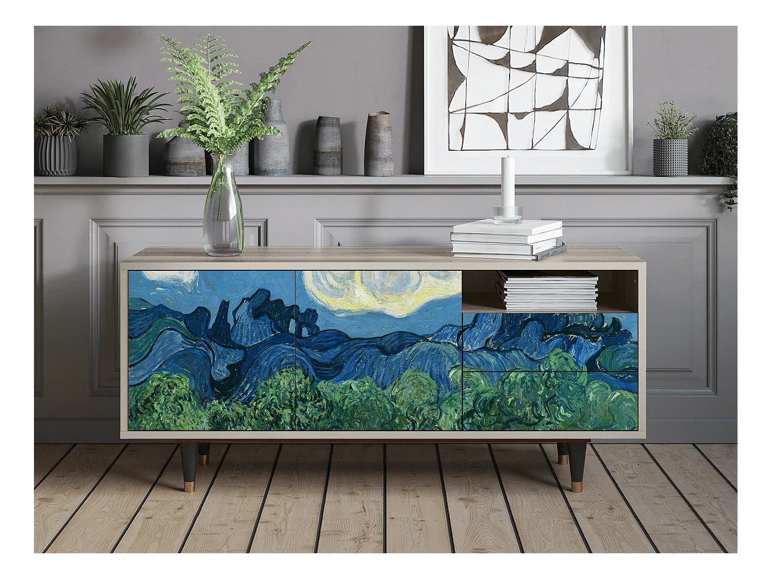 TV-Möbel - 125х56х41 cm - T7 - The Oil Trees, Sand