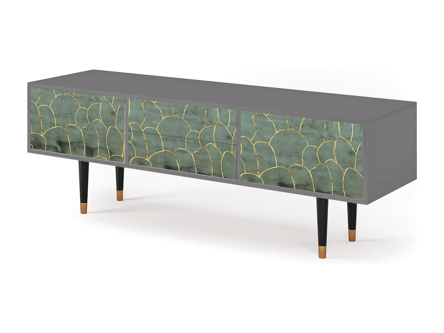 Meuble TV - 170х59х48 cm - T4 - Magnificent Water Lily, Gris