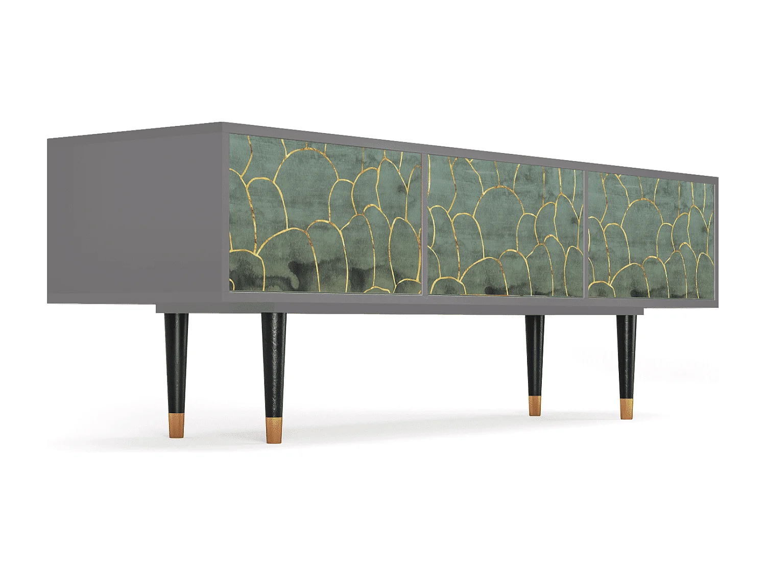 Meuble TV - 170х59х48 cm - T4 - Magnificent Water Lily, Gris