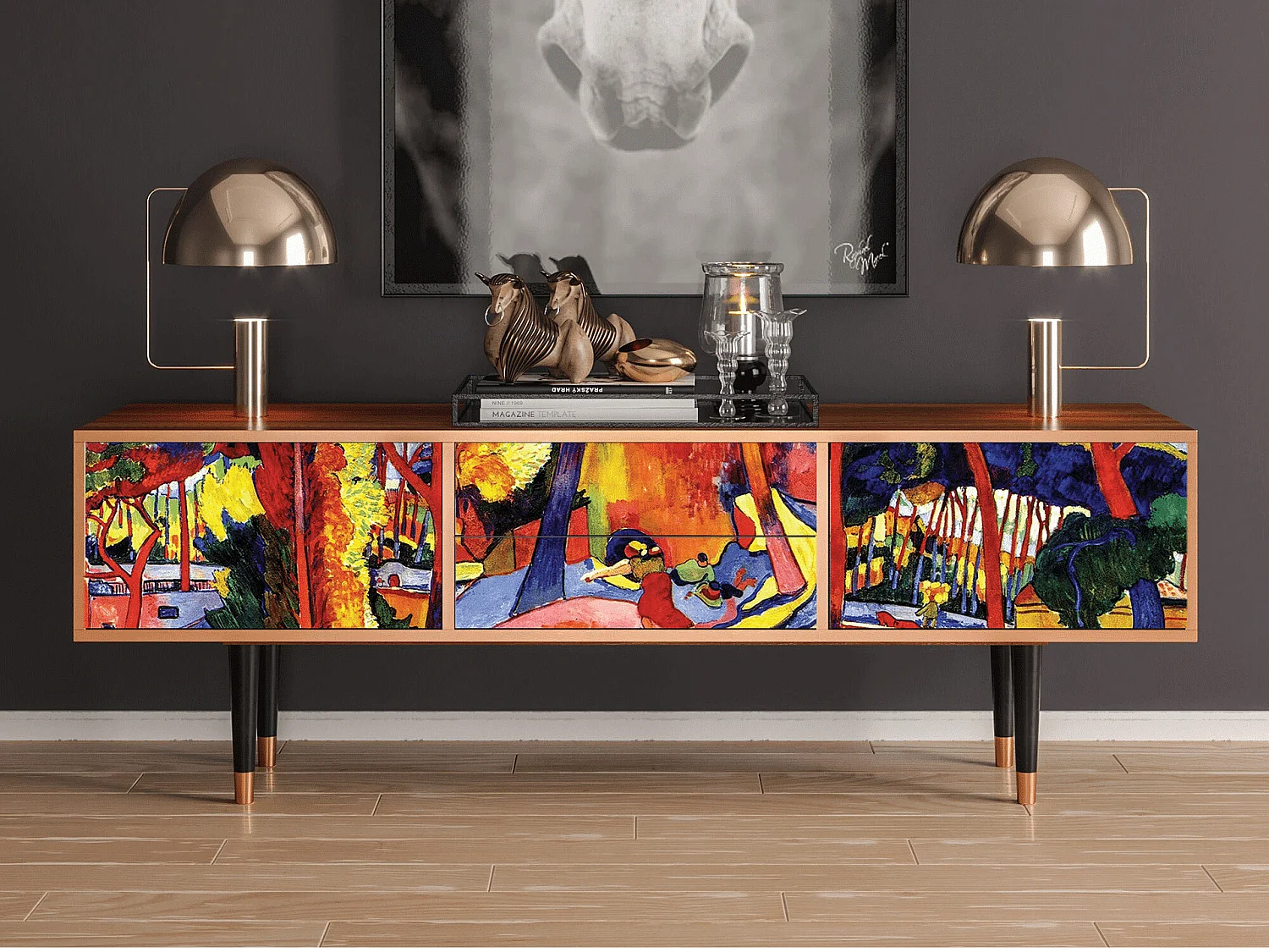 Meuble TV - 170х59х48 cm - T4 - The Turning Road, Noyer