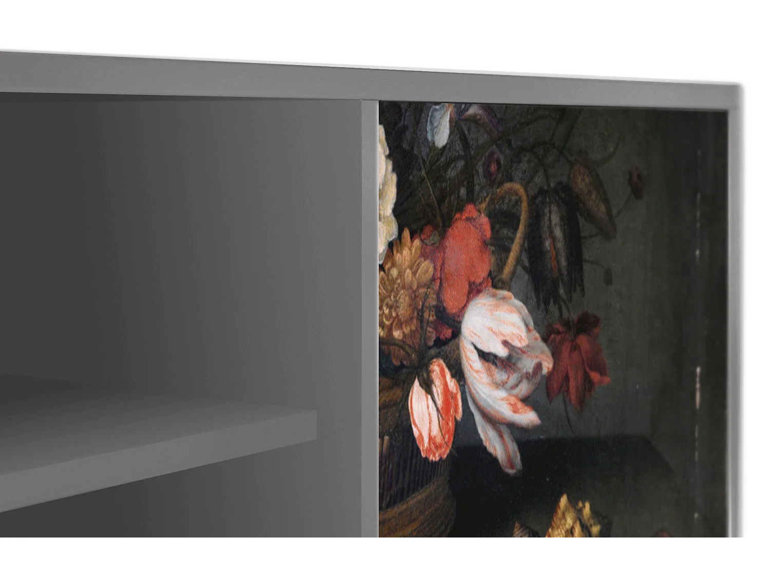 Mobile TV - 170х69х48 cm - T2 - Still Life with Flowers, Grigio