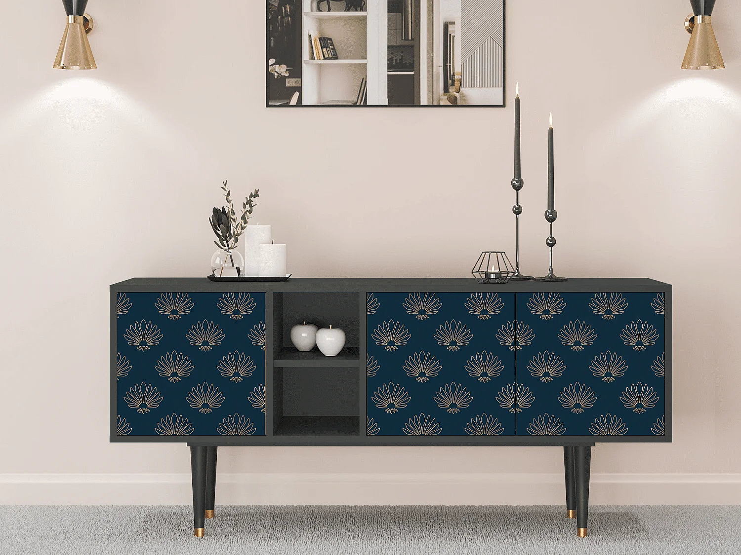 Mobile TV - 150х69х41 cm - T5 - Blue Lotus, Antracite