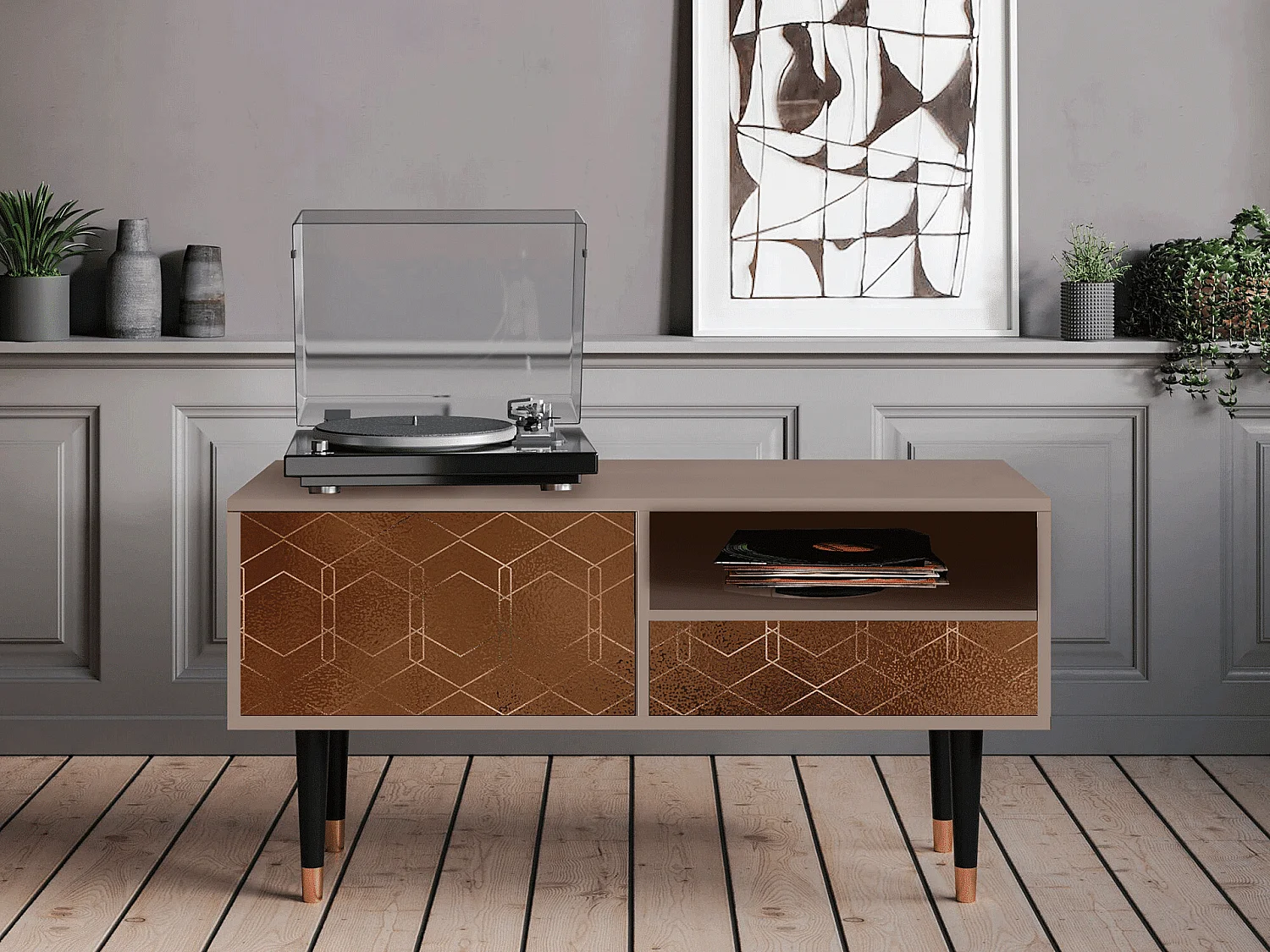 Mobile TV - 115х59х48 cm - T3 - Chocolate Bar, Latte