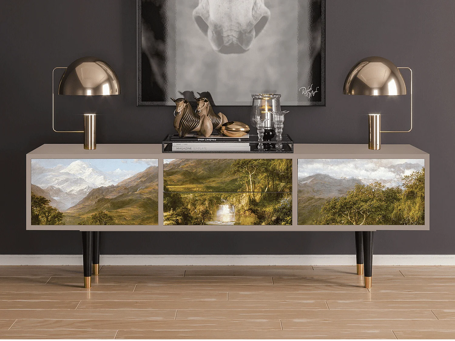 Meuble TV - 170х59х48 cm - T4 - The Heart of the Andes , Latte