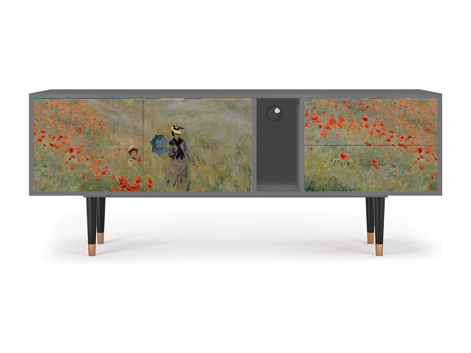 TV-meubel - 170х69х48 cm - T1 - The Poppy Field   , Grijs