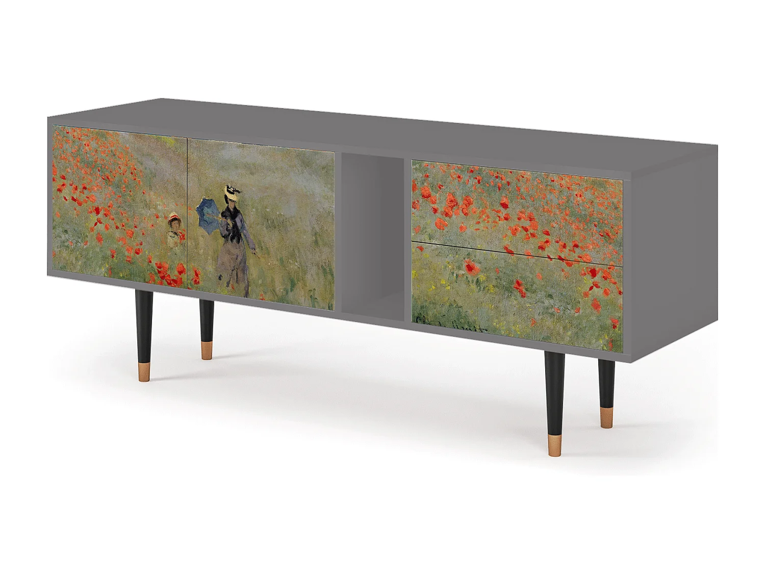 TV-meubel - 170х69х48 cm - T1 - The Poppy Field   , Grijs