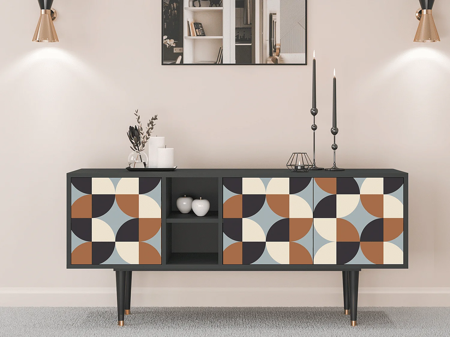 TV-meubel - 150х69х41 cm - T5 - Brown Sensation, Antraciet