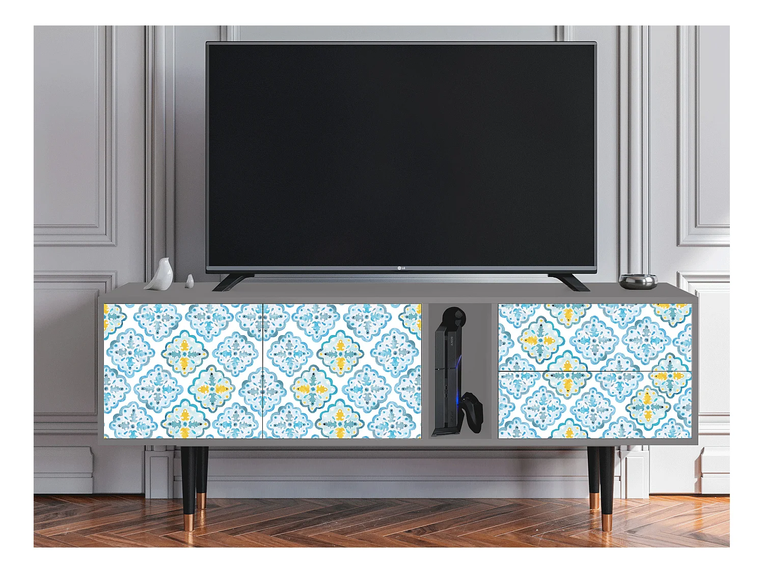 Meuble TV - 170х69х48 cm - T1 - Portugese tiles, Gris