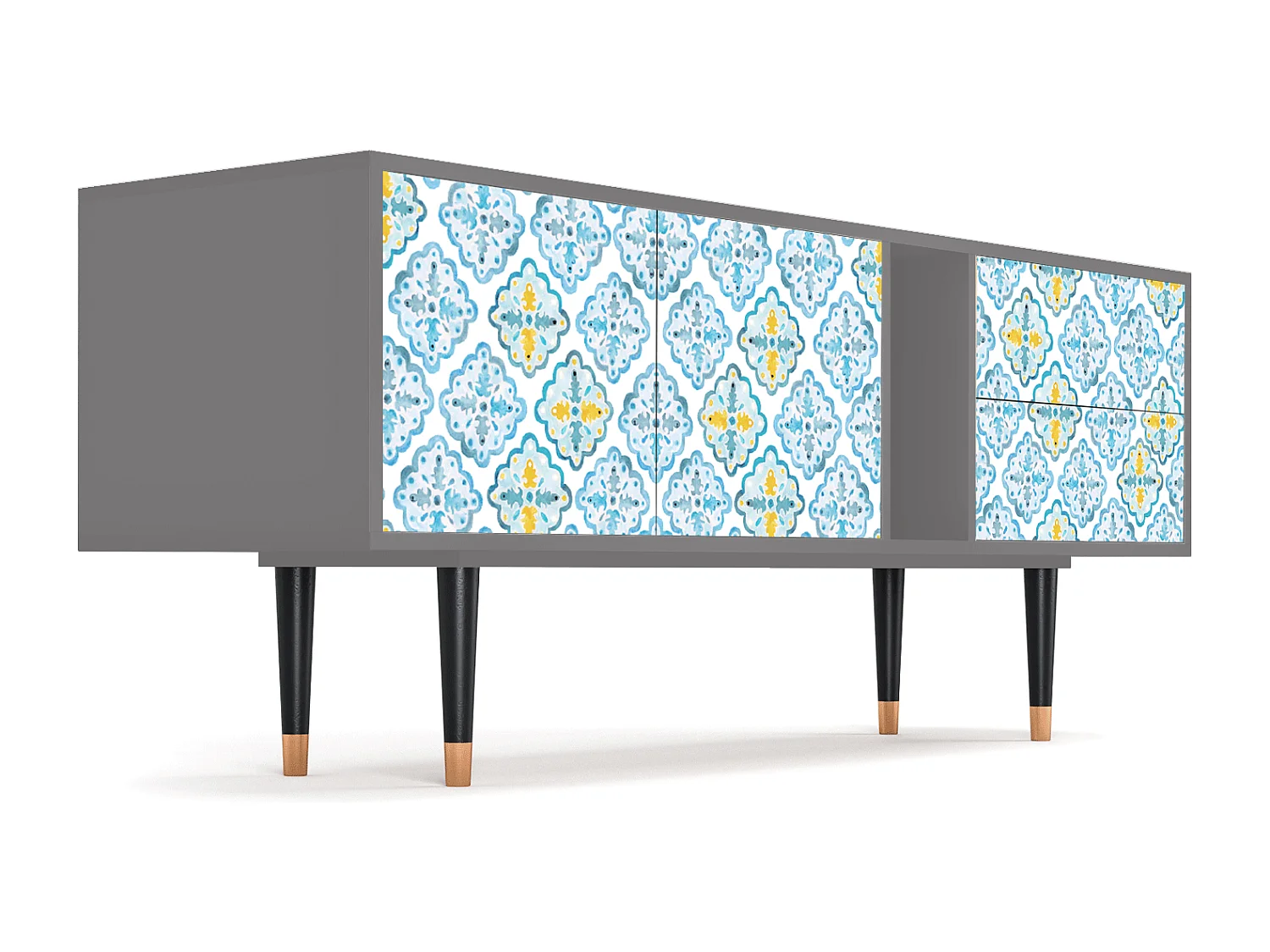 Szafka RTV - 170х69х48 cm - T1 - Portugese tiles, Szary