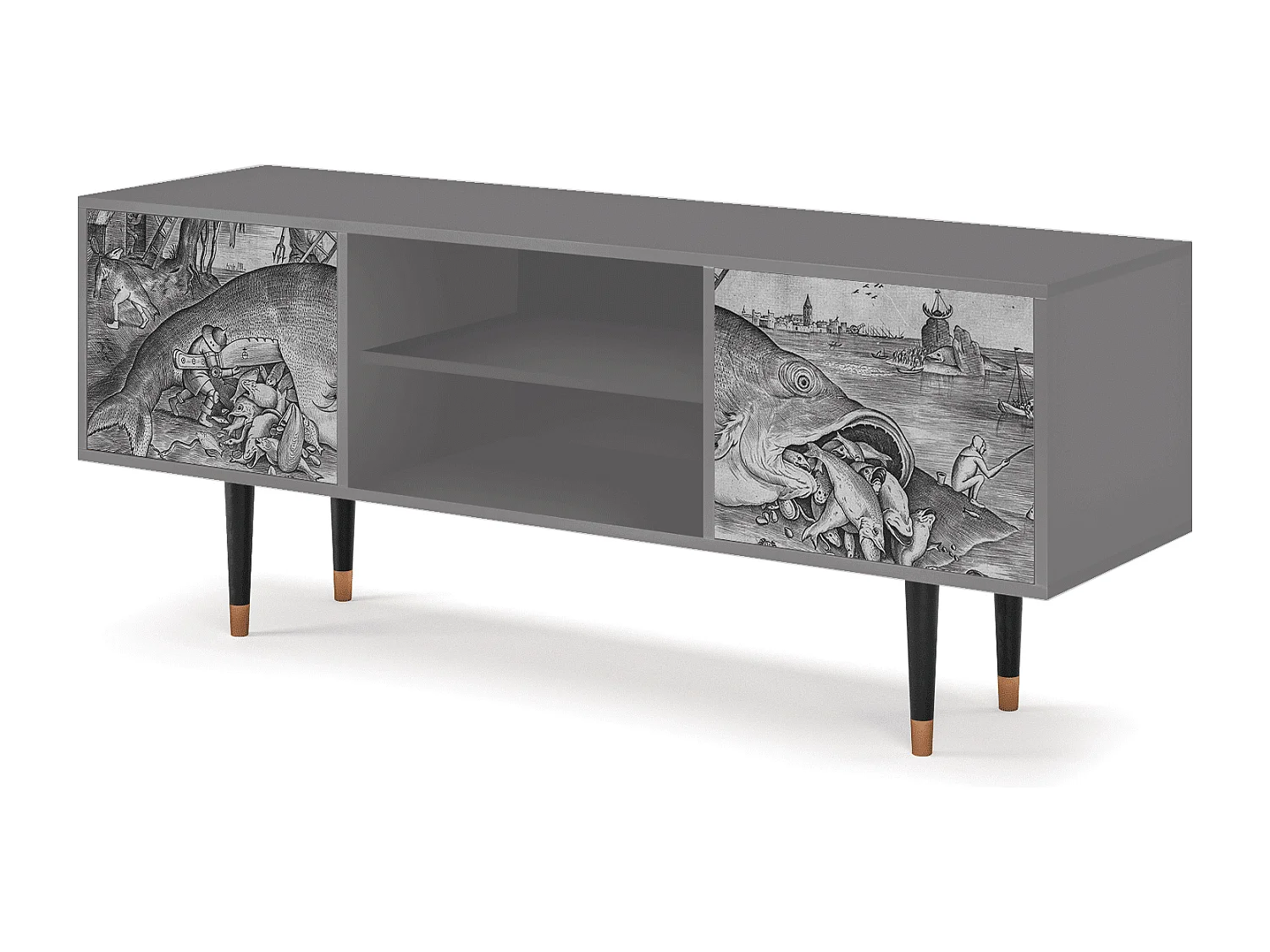 Meuble TV - 170х69х48 cm - T2 - Big Fish Eat Little, Gris