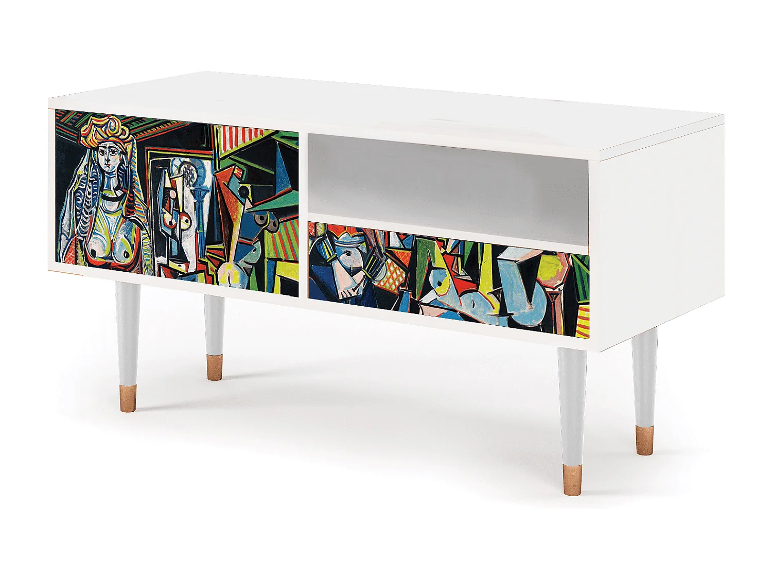 TV-Möbel - 115х59х48 cm - T3 - Women of Algiers, Weiß