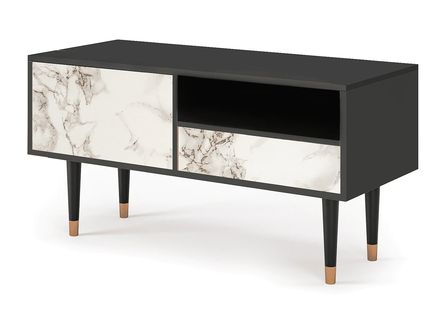 Mobile TV - 115х59х48 cm - T3 - Milk Marble, Antracite