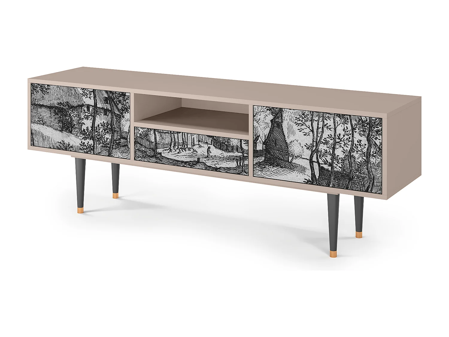 Meuble TV - 170х59х41 cm - T6 - Village Road, Latte