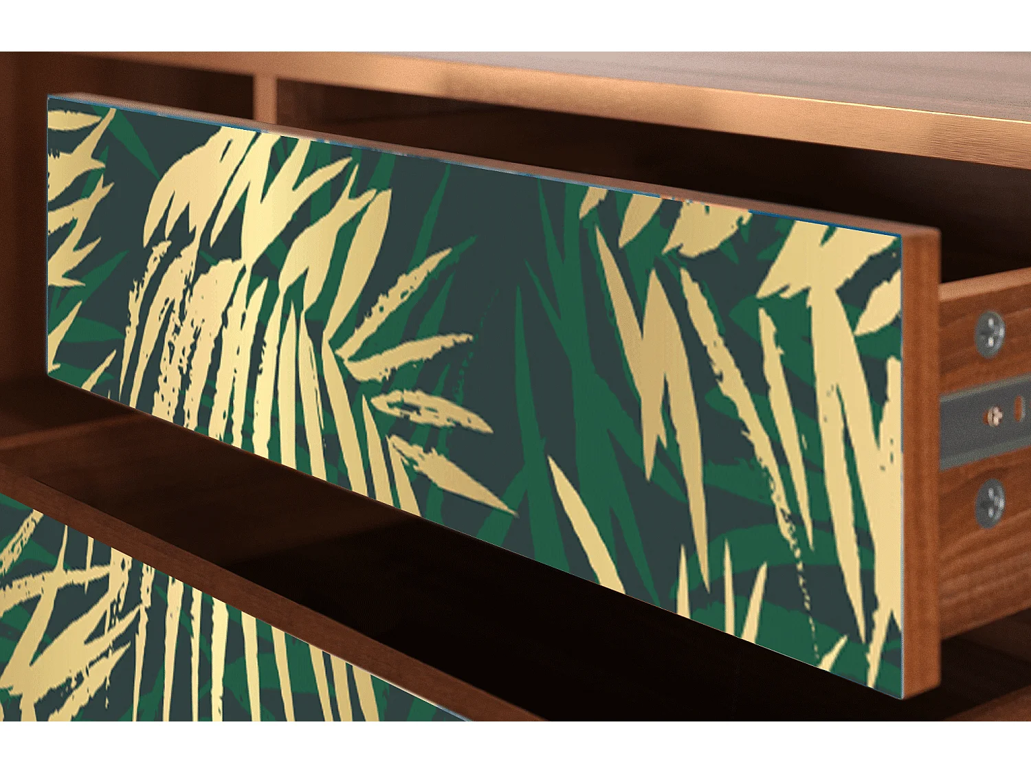 Meuble TV - 170х59х48 cm - T4 - Sunny Palm Tree, Noyer