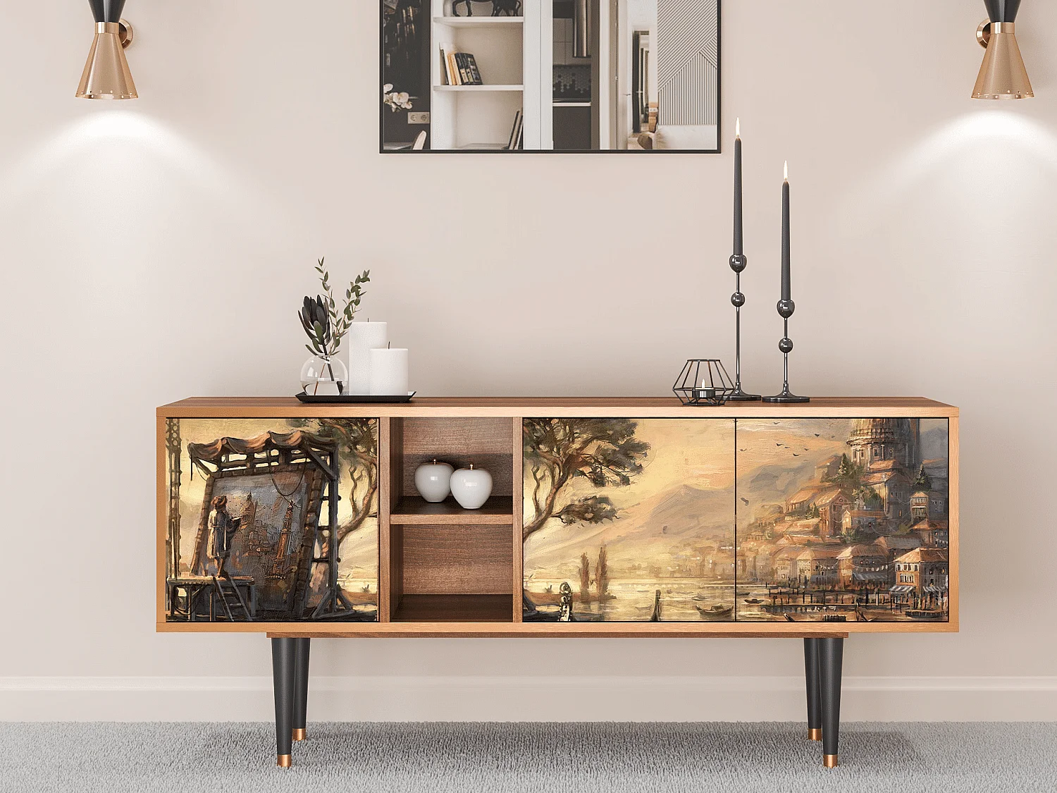 Mobile TV - 150х69х41 cm - T5 - Venice, Noce