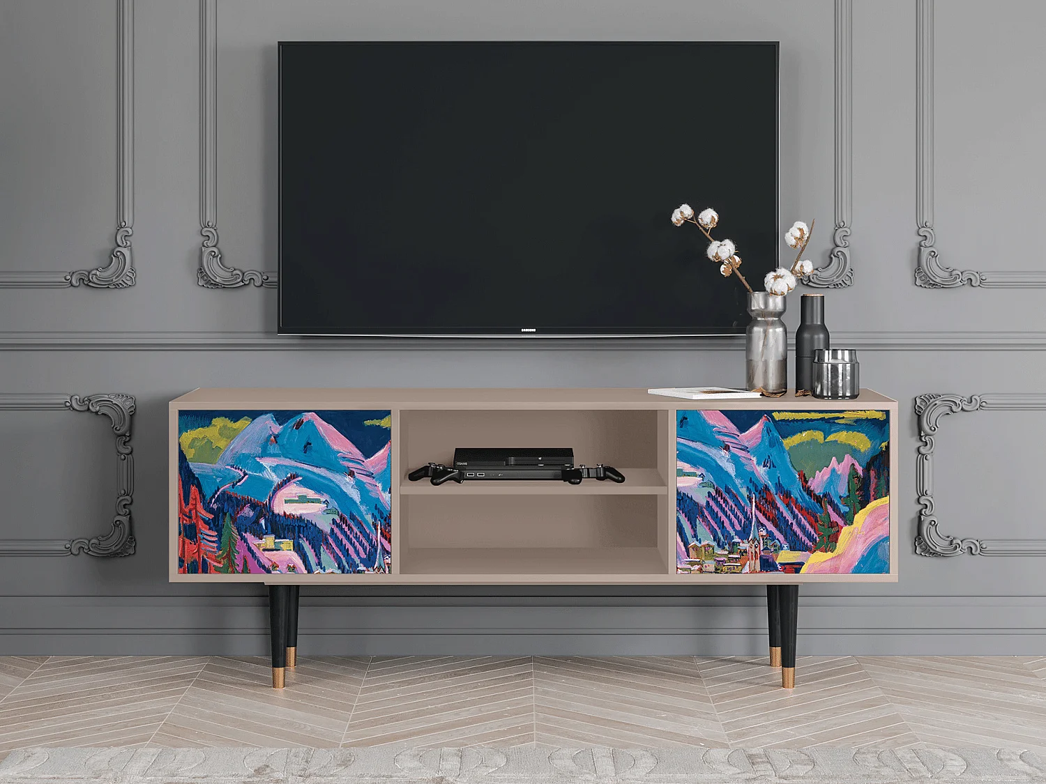 TV-meubel - 170х69х48 cm - T2 - Davos Winter, Latte