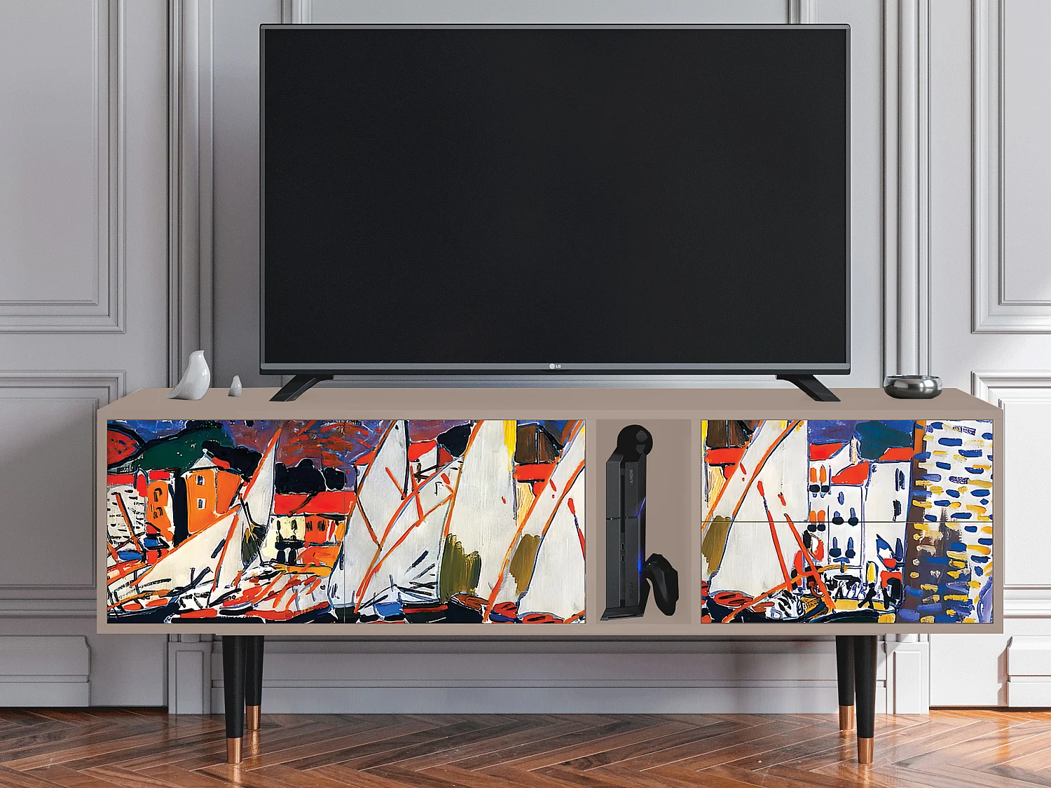 Meuble TV - 170х69х48 cm - T1 - Le Séchage des voiles , Latte