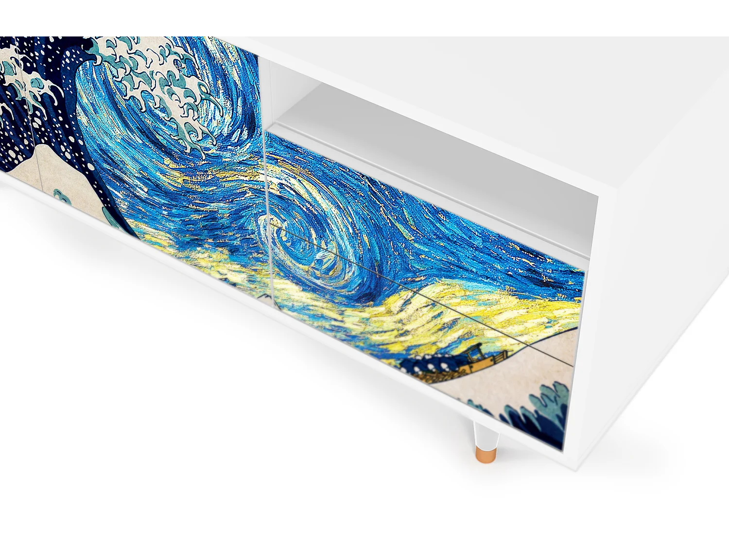 Szafka RTV - 125х56х41 cm - T7 - Great Wave, Biały